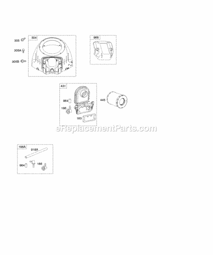 Blower Housing Air Cleaner Diagram and Parts List for 44R677-0001-G1  Briggs and Stratton Engine